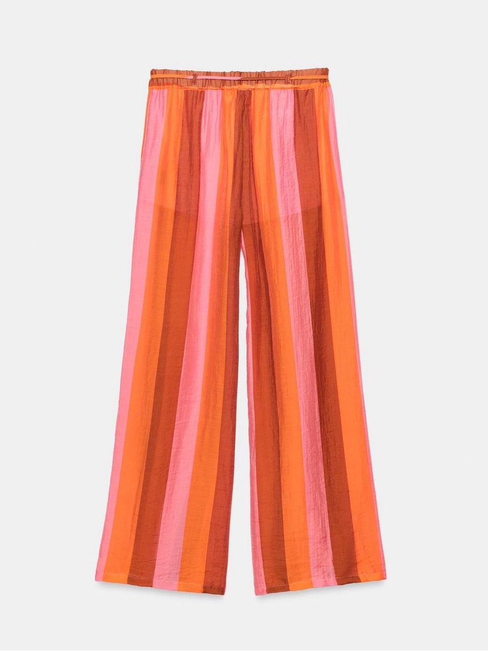 New ZARA Striped Wide-Leg Pants - Picture 8 of 9